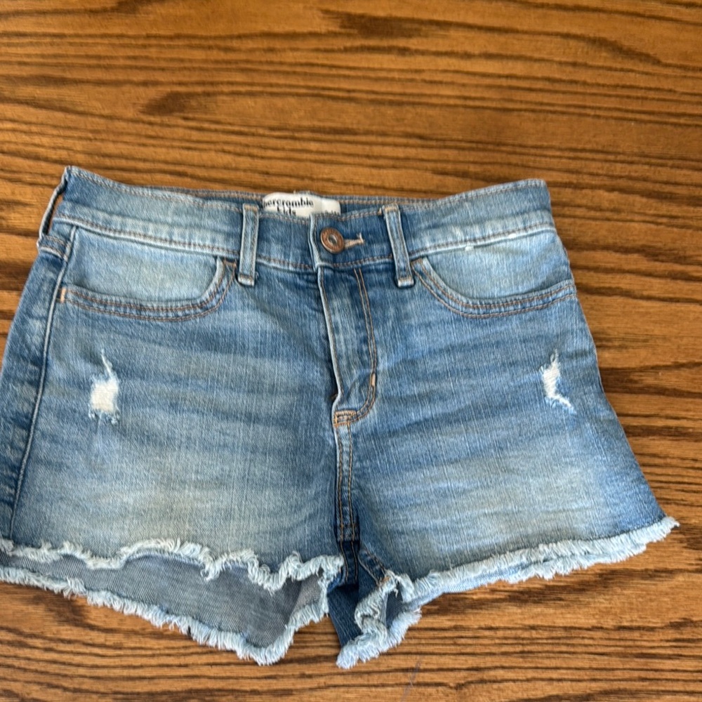 Abercrombie Kids Blue Distressed Denim Shorts